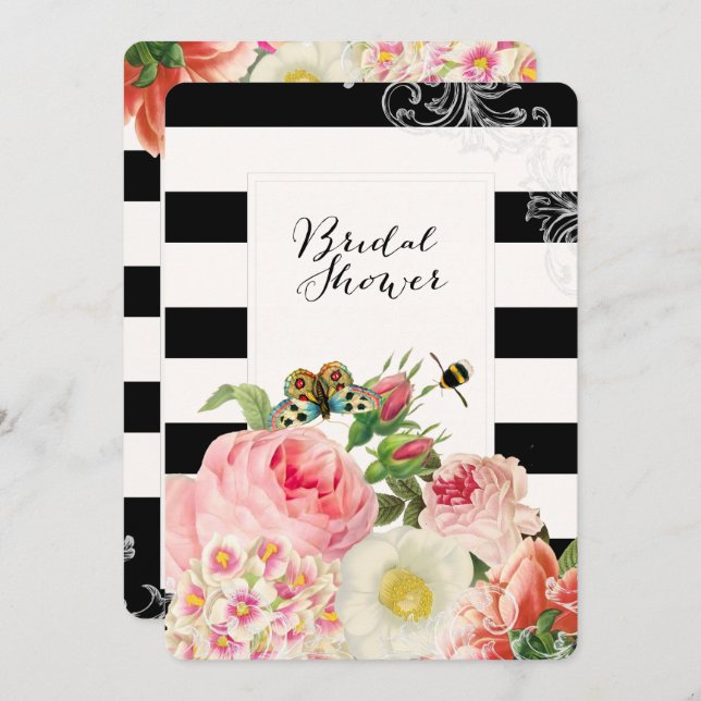 Convites Rosas/chá de panela de safra PixDezines (Frente/Verso)