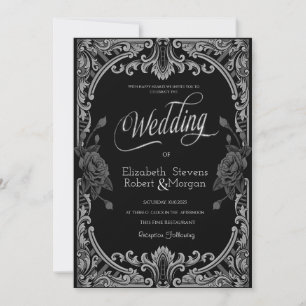 Convites Rosas Cinzas, Casamento Gótico de Listras