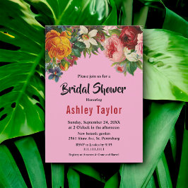 Convites Rosas Coloridos Blush Bloom Chá de panela Floral