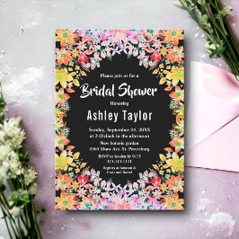 Convites Rosas Coloridos Chá de panela Boho Botânico