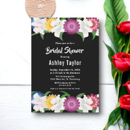 Convites Rosas Coloridos Elegantes Chá de panela Floral Pre