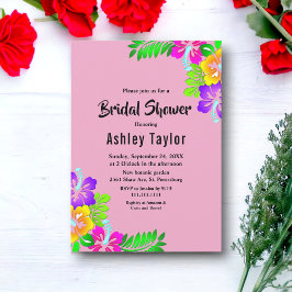 Convites Rosas Coloridos Elegantes Chá de panela Floral Ros