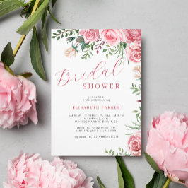 Convites Rosas cor-de-água cor-de-rosa chá de panela elegan
