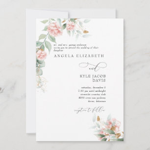 Convites Rosas Cor-de-Rosa Eucalipto Noiva Pais Casamento