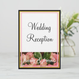 Convites Rosas Cor-de-Rosa Monograma Casamento Família Amig