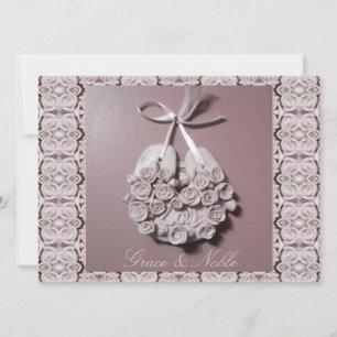 Convites Rosas cor-de-rosa pálido adoram casamento tradici