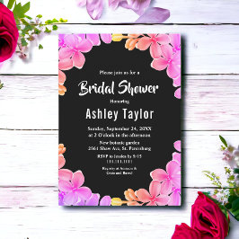 Convites Rosas das luzes de neon elegantes Chá de panela fl