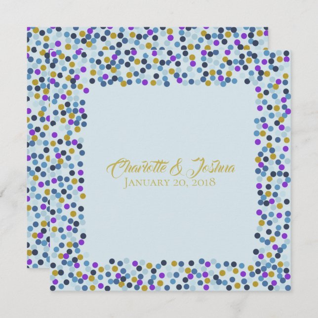 Convites Rosas de algodão Bolinhas Chás do Suite de Casamen (Frente/Verso)