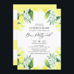 Convites Rosas de Aquarela Amarela Bar Floral Mitzvah<br><div class="desc">Convide familiares e amigos com este convite para o Bar floral Mitzvah. Apresenta a ilustração aquosa das rosas amarelas e do sotaque verde. Personalize adicionando nomes,  hora,  data,  local,  endereço e outros detalhes. Este convite floral é perfeito para o primavera e Bar de verão Mitzvahs.</div>