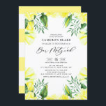Convites Rosas de Aquarela Amarela Bar Floral Mitzvah<br><div class="desc">Convide familiares e amigos com este convite para o Bar floral Mitzvah. Apresenta a ilustração aquosa das rosas amarelas e do sotaque verde. Personalize adicionando nomes,  hora,  data,  local,  endereço e outros detalhes. Este convite floral é perfeito para o primavera e Bar de verão Mitzvahs.</div>