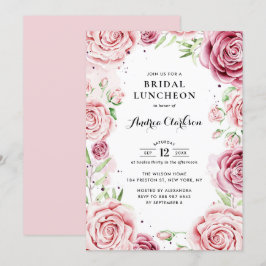 Convites Rosas de aquarela cor-de-rosa Almofada Bridal
