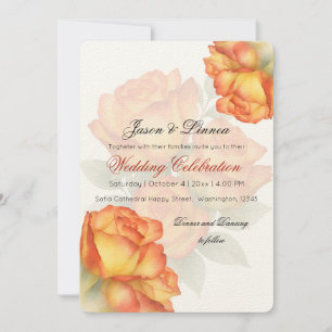 Convites Rosas de Aquarela Elegantes Pastel Pétalas