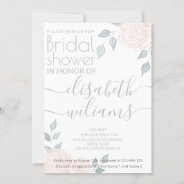 Convites Rosas de aquarela para caligrafia romântica