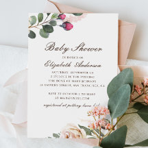 Rosas de aquarelas. Chá de fraldas floral elegante