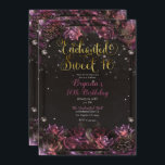 Convites Rosas de Berry Encantados Floral Dourado Doce 16<br><div class="desc">personalizar para qualquer evento</div>