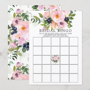 Convites Rosas de Blush e Peonies Jogo do Chá de panela BI