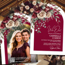Rosas de Borgonha QR Code & Arquivo de Fotos Casam