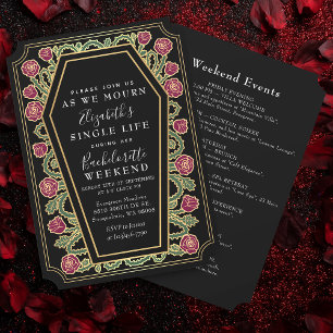 Convites Rosas de Coffin Gótica Fim de Semana