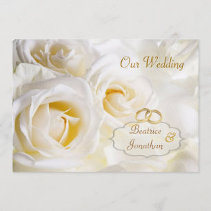 Convites Rosas de creme brancos lindos que Wedding o