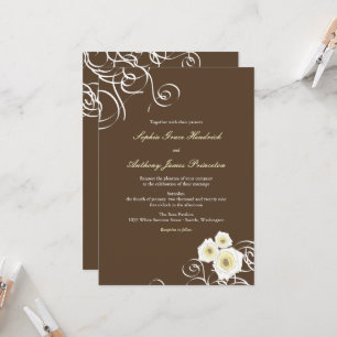 Convites Rosas De Creme E Sujãs Casamento Romântico Elegant