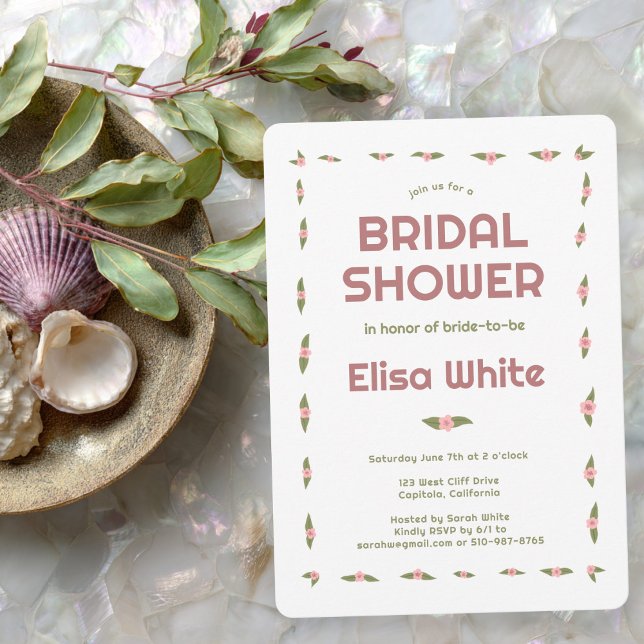 Convites Rosas de Densidade Chá de panela PERSONALIZADO (Dainty Roses Handmade CUSTOM Bridal Shower Invitation
)