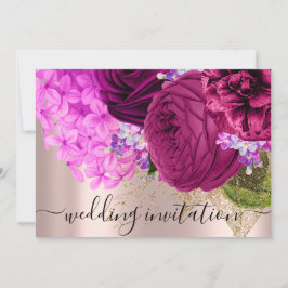 Convites Rosas de Flores Verdes Rosa de Casamento Bridal