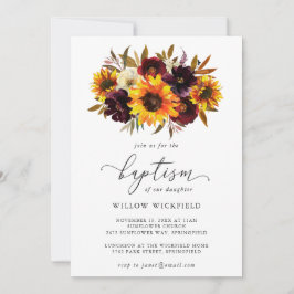 Convites Rosas de girassol Batismo Roxo Roxo Roxo