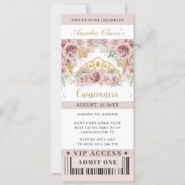 Convites Rosas de Grass de Pampas Quinceañera Sweet 16 Tíqu