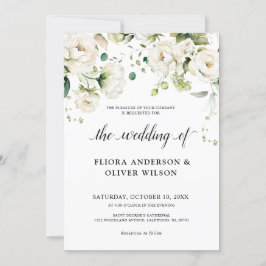 Convites Rosas de Ivory Floral Casamento Botânico