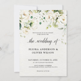 Convites Rosas de Ivory Floral Casamento Botânico