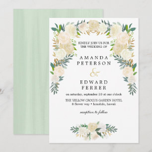 Convites Rosas de Ivory Floral Casamento Garland