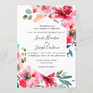 Convites Rosas de Jardim de Flores de Água, Casamento de O
