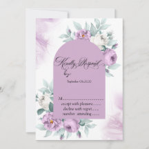 Rosas de Lilac Aquarela Bolinhas RSVP