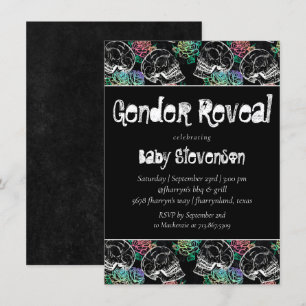 Convites Rosas de madeira do crânio   Revenda de Gênero P