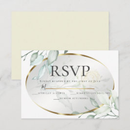 Convites Rosas de marfim amarelo pálido RSVP de Casamento