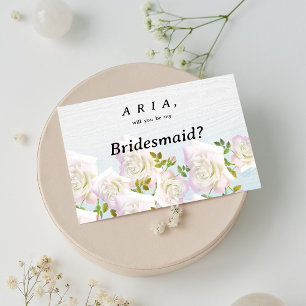 Convites Rosas de marrã-rosa-branca-russa Bridesmaid