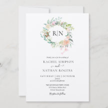 Rosas de Monograma Rústico Kraft para Casamento Fl