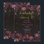 Convites Rosas de Morango Enfeitiçadas Floral Ouro Festa Sw<br><div class="desc">personalizar para qualquer evento</div>