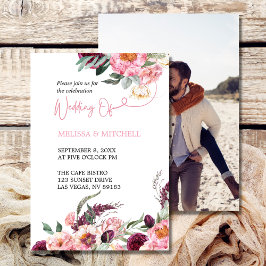 Convites Rosas de Peony Rosa Rosa Burgundy Foto Boho Blush