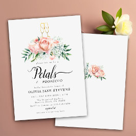Convites Rosas de Pêssego Prosecco Modernos Bridal Brunch