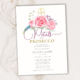 Convites Rosas de Petals Prosecco Chá de panela de Fluxos D