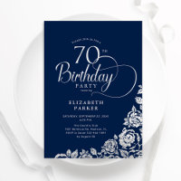 Rosas de Prata de Marinho de aniversário simples E