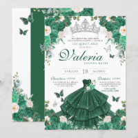 Rosas de Prata Verde Princesa Elegante Quinceanera