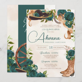 Convites Rosas de Quinceanera Vintage Charro Ocidental