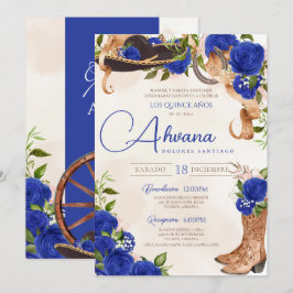 Convites Rosas de Quinceanera Vintage Charro Ocidental