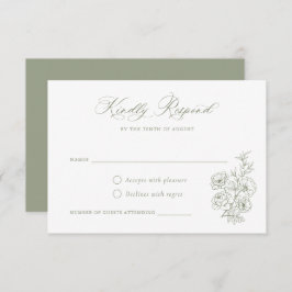 Convites Rosas de Script de Caligrafia Elegante Floral RSVP