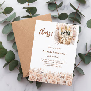 Convites Rosas de torta florais anos de luxo