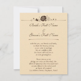 Convites Rosas do creme e de café