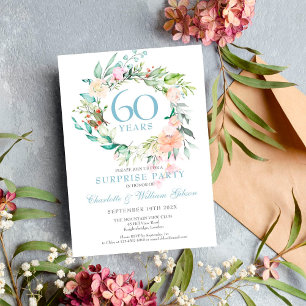 Convites rosas do Partido Surpresa do 60º aniversário Gar