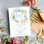 Convites rosas do Partido Surpresa do 60º Aniversário Garla<br><div class="desc">Com uma delicada cor d'água, verde-verde-floral, este convite de 60º aniversário de casamento para a festa botânica chic pode ser personalizado com as suas informações especiais de aniversário de diamantes. O reverso apresenta uma garland floral correspondente que enquadra as datas de aniversário em um texto branco elegante sobre um fundo...</div>